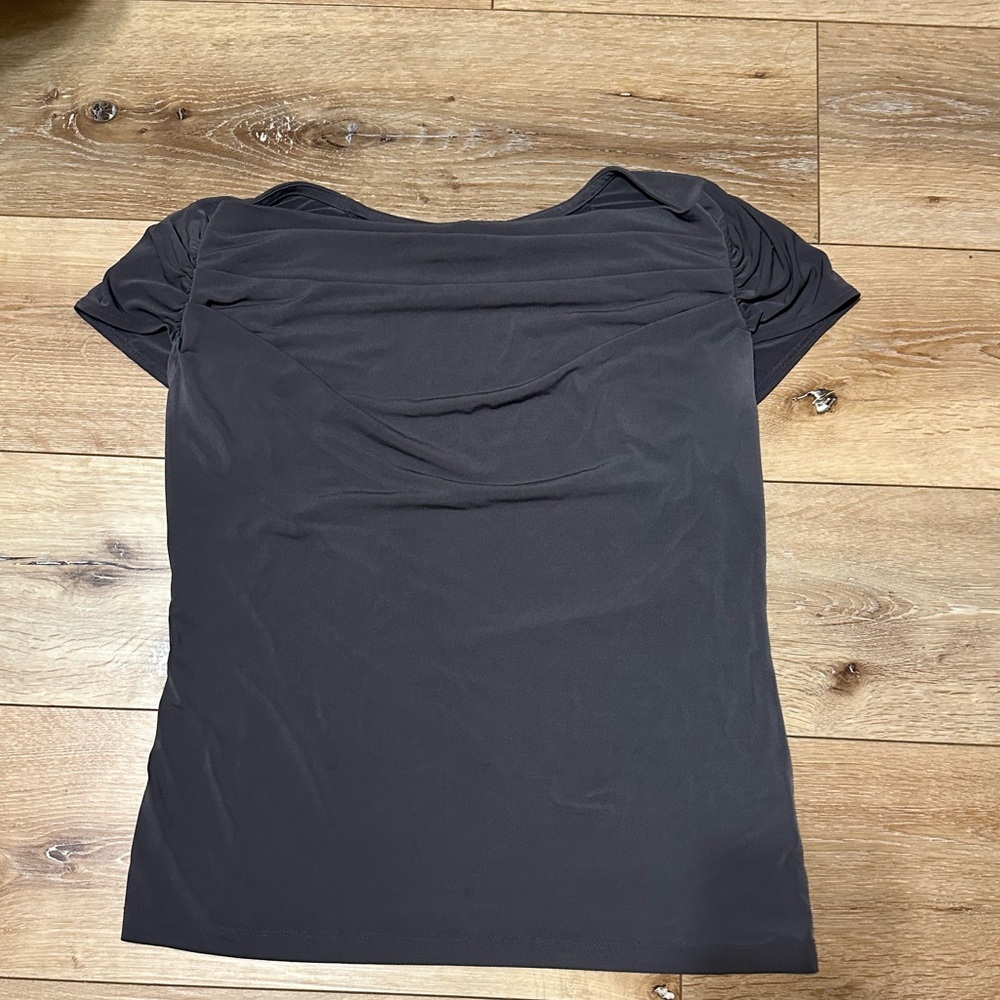 Ruched Worthington boat neck/off shoulder top
